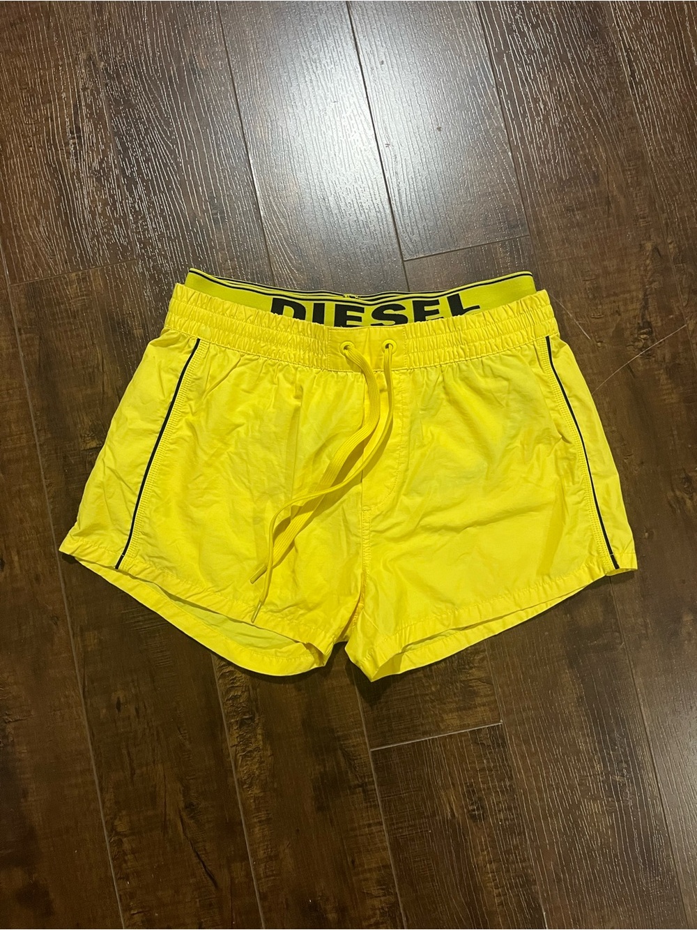Diesel Bright Yellow Swim Shorts with Black Trim